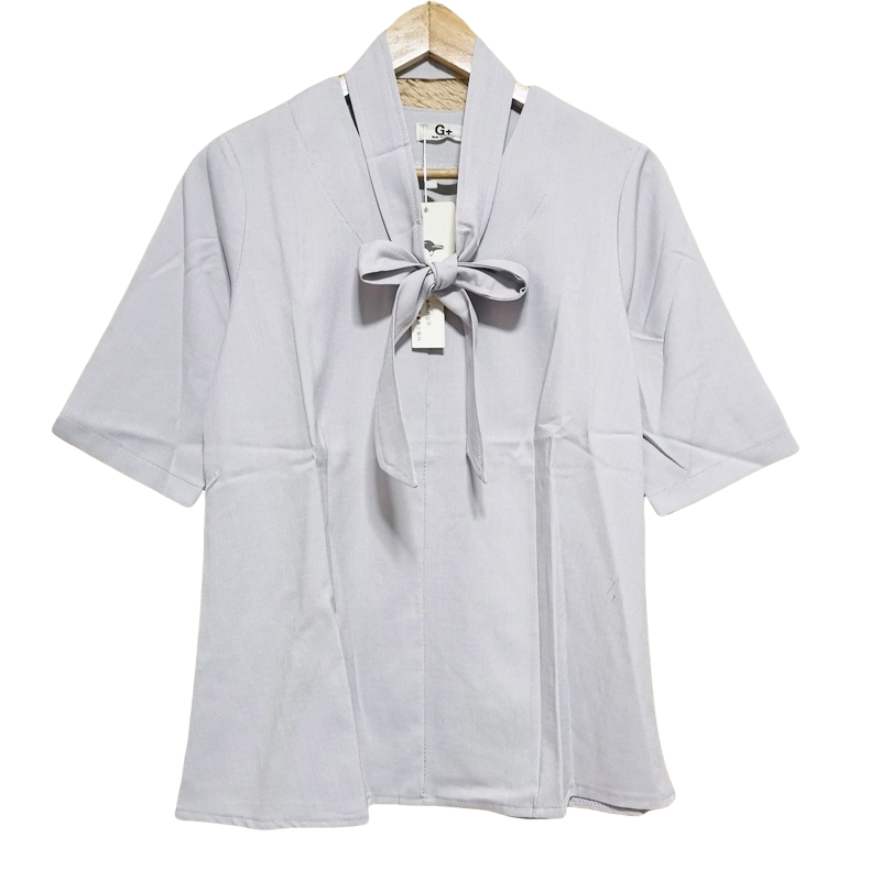 Blouse3829 เสื้อตัวยาวคอวีแขนสามส่วนสีพื้น ผ้าคอตตอนลินินเนื้อดีหนามีน้ำหนักอยู่ทรงสวย งานสวยหรูดูแพง ผ้าสวยเกินราคา แมทช์กับกางเกงได้หลายแบบ มี 2 สี ดำ, เทา