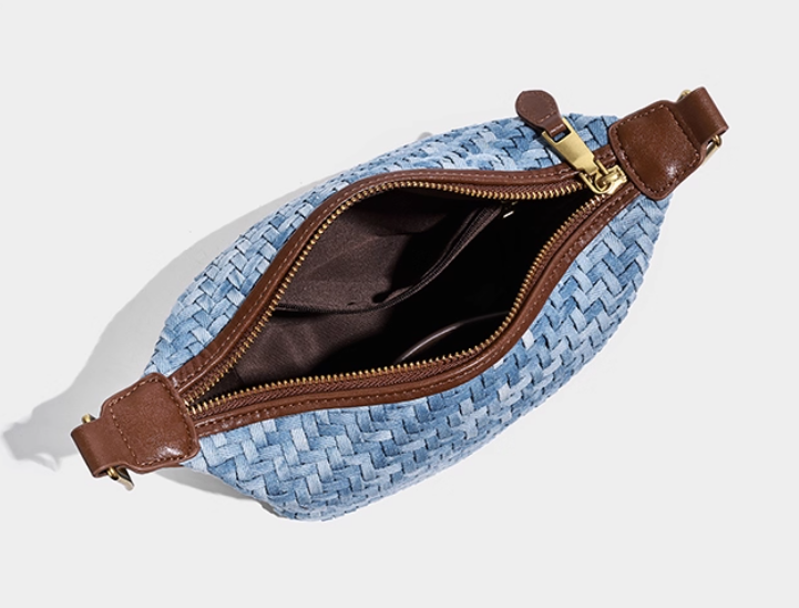 กระเป๋าแฟชั่น ผ้ายีนส์ แบบวัยรุ่น ผู้หญิง กระเป๋าสะพายข้าง ผ้ายีนส์ ลายสาน แฟชั่นใหม่ อินเทรนด์ 775304