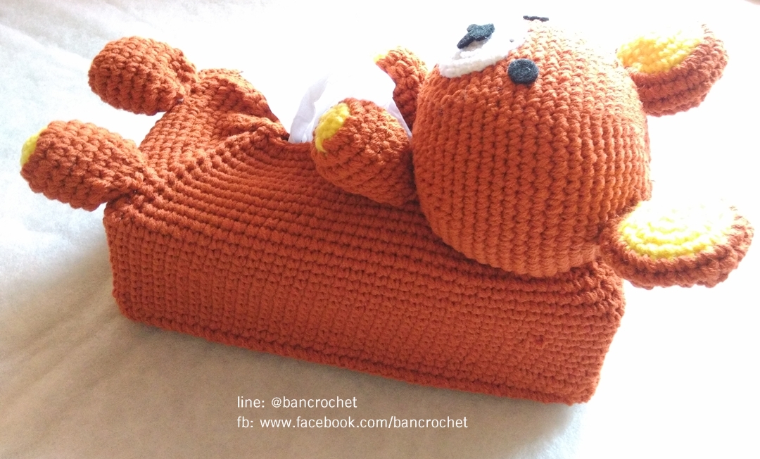 กล่องกระดาษทิชชูถักการ์ตูนลายคุมะ