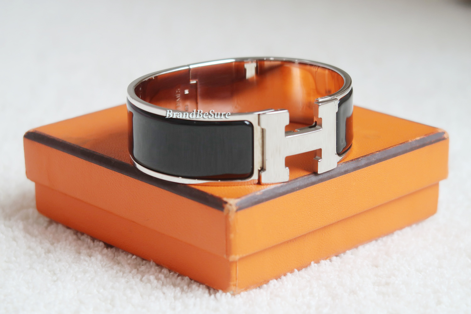 Hermes Black Enamel Clic Clac Bracelet PM