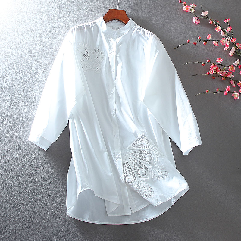 เสื้อลินิน เสื้อผ้าฝ้ายลินิน เสื้อเชิ้ตผ้าลินิน ปักลายสวยๆด้วยด้าย สไตล์VINTAGE BY Dreamroom