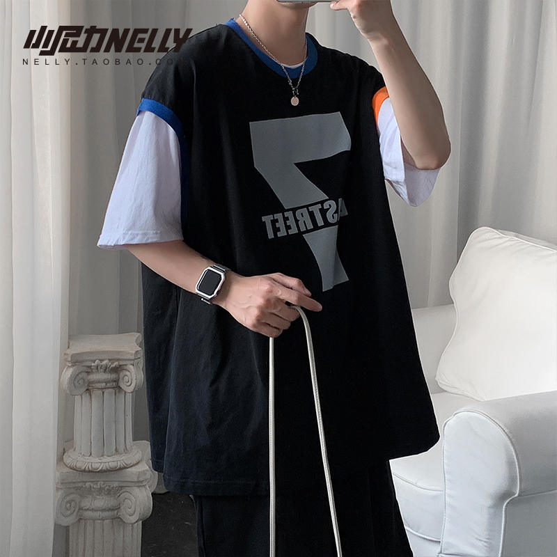 เสื้อยืดคอกลม ผู้ชาย เสื้อยืดผู้ชายเกาหลี เสื้อยืดเกาหลี แบรนด์ NELLY