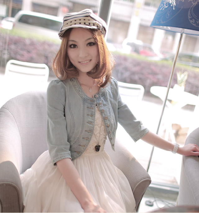 แจ็กเก็ต ยีนส์ตัวสั้น ทรงสวย เท่ปนหวานสียีนส์อ่อน พร้อมส่งจ้า same pic M