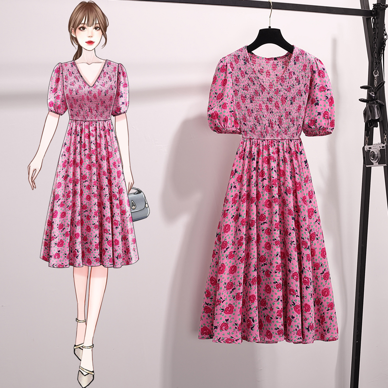 เดรสแขนสั้น มีไซส์ L-4XLอก 38-47 นิ้ว ใส่ได้ทั้งสาวหุ่นดีน่ารักจนถึงสาวอวบพลัสไซส์