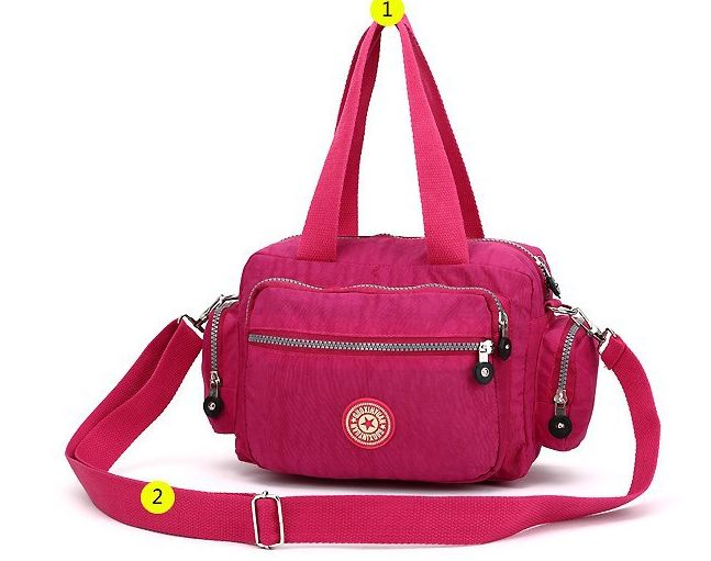 กระเป๋าถือ กระเป๋าสะพาย ผู้หญิง กระเป๋าผ้าไนลอน กันน้ำ สีสันสดใส ดีไซน์ ทรงกระบอก มีกระเป๋า ซิป 2 ข้าง กระเป๋าใส่ของกระจุกจิก กระเป๋าวัยรุ่น 967534