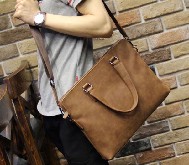 กระเป๋าใส่เอกสาร หนัง pu ทรงคงตัว กระเป๋าถือ แบบเท่ ๆ ใส่ note book ใส่เอกสาร ได้เยอะ กระเป๋าทำงานสวย ๆ 340587