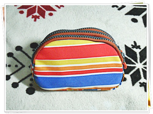 กระเป๋าใส่เครื่องสำอางค์ โทนสีส้ม ครึ่งวงกลม KP909