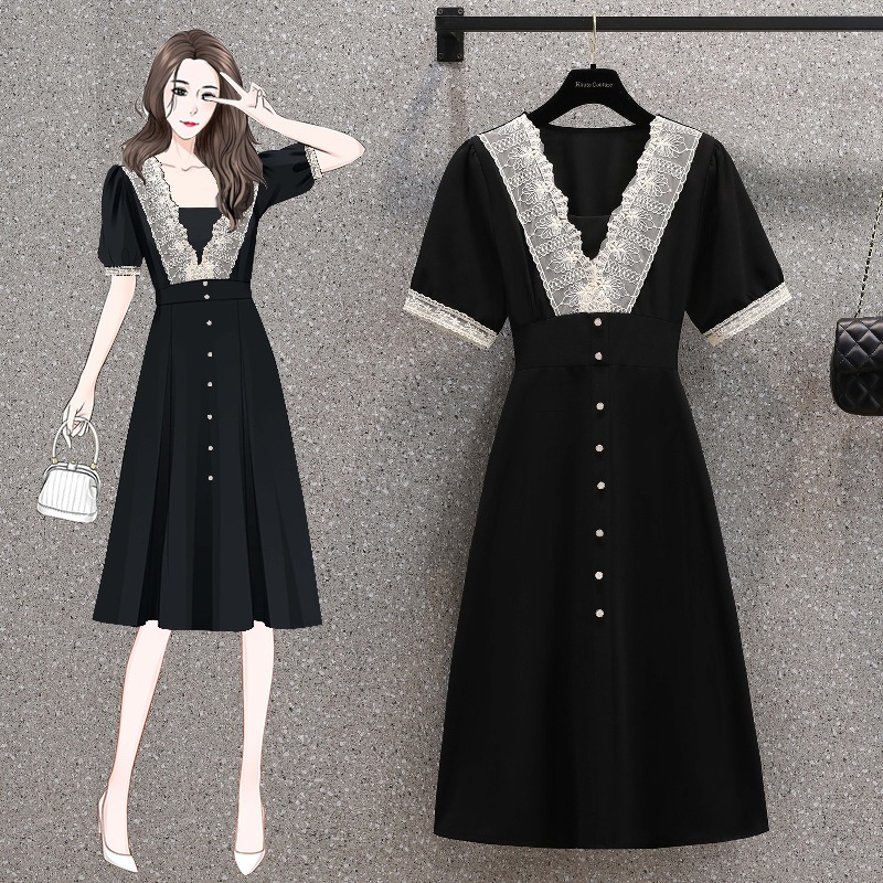 เดรสแขนสั้น มีไซส์ L-4XLอก 38-47 นิ้ว ใส่ได้ทั้งสาวหุ่นดีน่ารักจนถึงสาวอวบพลัสไซส์