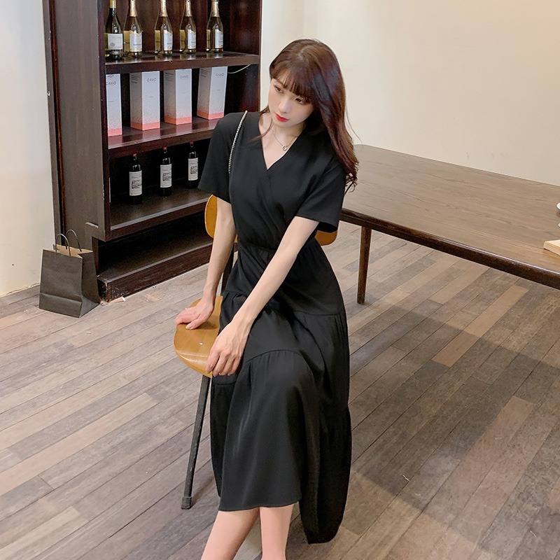 ชุดเดรสคนอ้วนแขนยาว ชุดเดรสคนอ้วนสไตล์เกาหลี