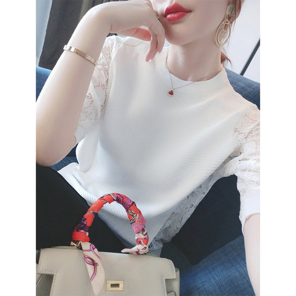 เสื้อลูกไม้ แขนสั้น