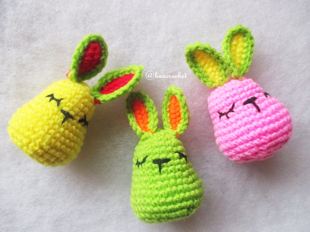 ราคาส่ง พวงกุญแจกระต่าย 3 นิ้ว rabbits amigurumi crochet keychain 3 inches (สำหรับราคาส่ง for wholesale)