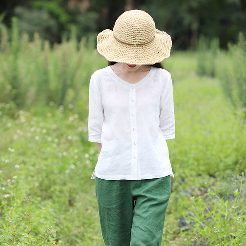 เสื้อลินิน เสื้อผ้าฝ้ายลินิน เสื้อเชิ้ตผ้าลินิน BY Zimo