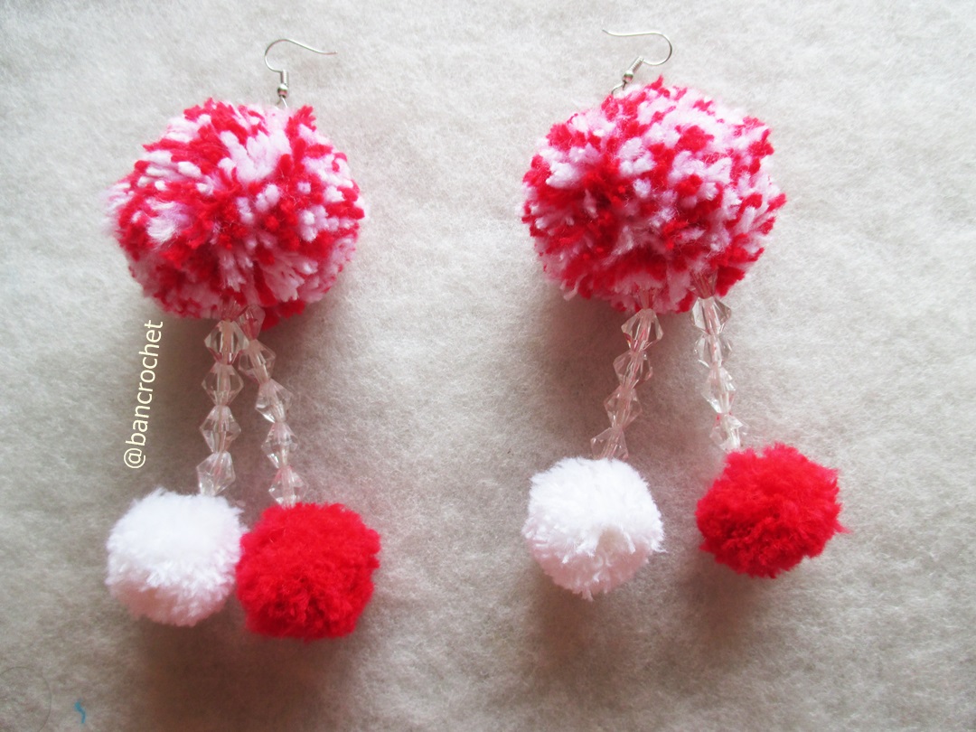 ต่างหูถักโครเชต์ crochet earrings หลากสี 5 นิ้ว