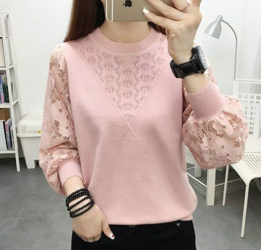 เสื้อยืด ผู้หญิง ผสมผ้าลูกไม้ แบบวัยรุ่น ใส่น่ารัก เสื้อยืด ใส่ไป งานบุญ งานบวช งานแบบไทย ๆ สวย เก๋ 177151