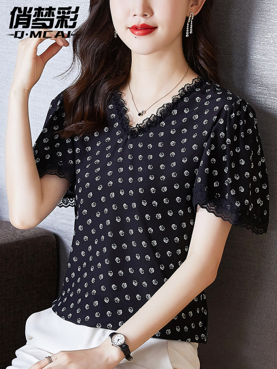เสื้อชีฟอง เสื้อแฟชั่นสุภาพสตรีวัยผู้ใหญ่ มีไซต์ อก34นิ้ว-43นิ้ว