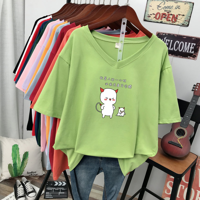 เสื้อยืดคอตตอน สกรีนลายน่ารัก มีหลากหลายสี ส่งฟรีทั่วไทย BY JIMIAO