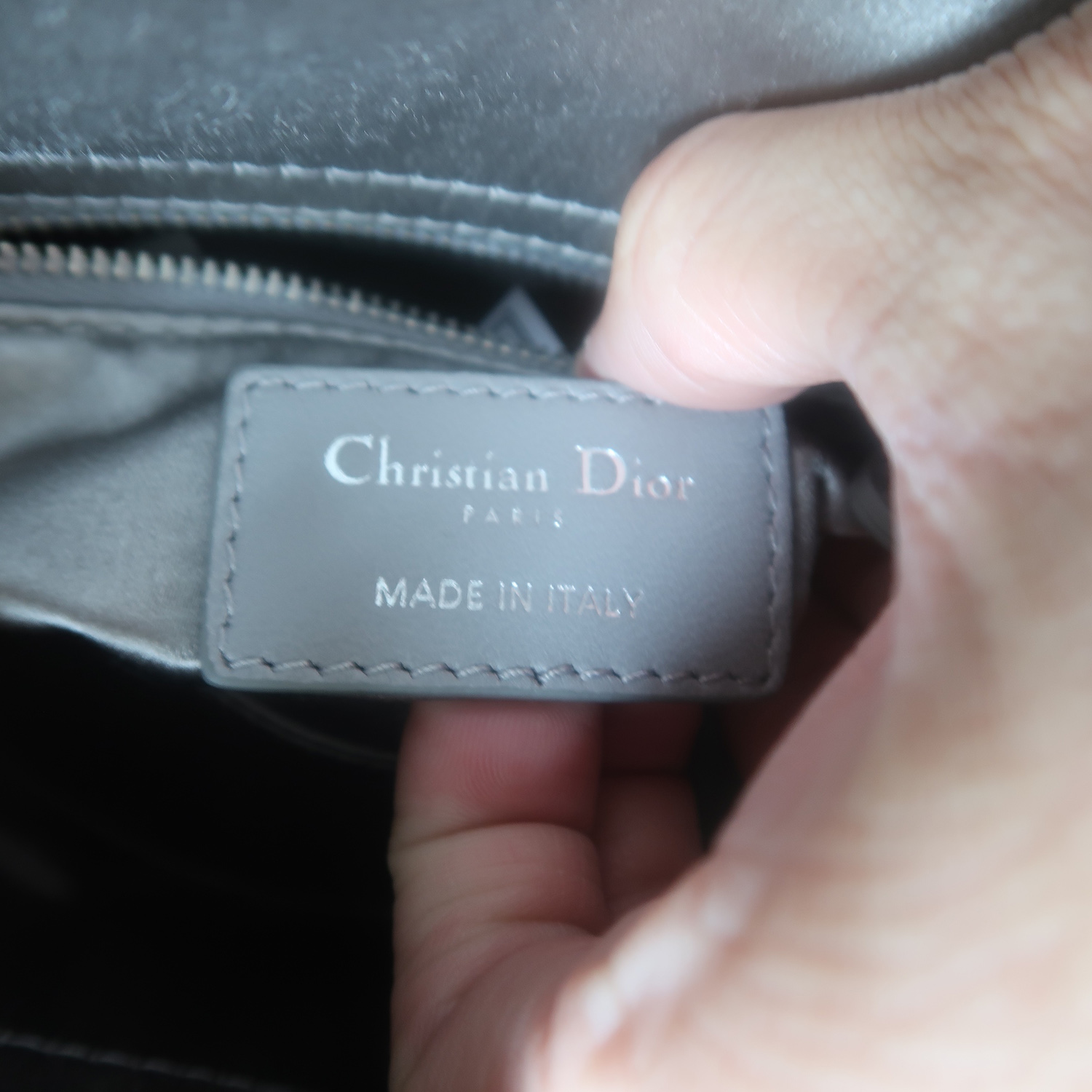 Christian Dior Grey Strass Cannage Satin Mini Lady Dior SHW