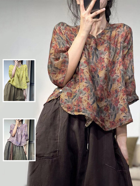 เสื้อลินิน เสื้อผ้าฝ้ายลินิน เสื้อเชิ้ตผ้าลินิน