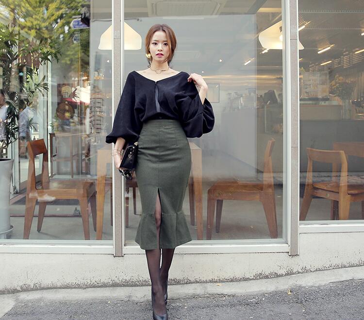 เสื้อแฟชั่นทรงสวยแขนพอง ผ้าเนื้อด้าน เนื้อบางเบา พร้อมส่ง