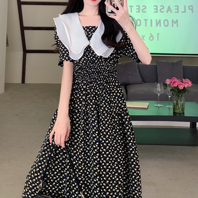 เดรสแขนสั้นมีไซส์L-4XLอก38-47นิ้ว