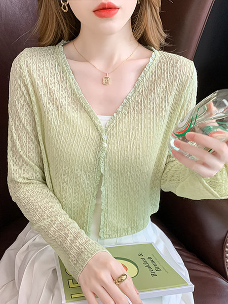 เสื้อลูกไม้ แขนสั้น