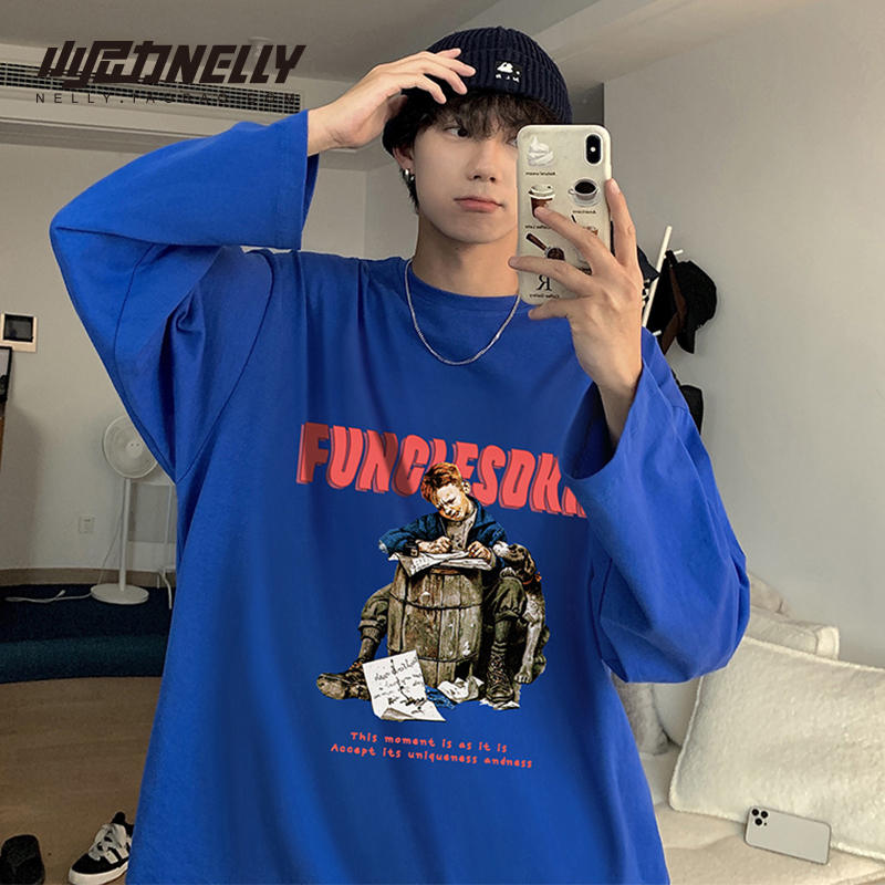 เสื้อยืดคอกลม ผู้ชาย เสื้อยืดผู้ชายเกาหลี เสื้อยืดเกาหลี แบรนด์ NELLY