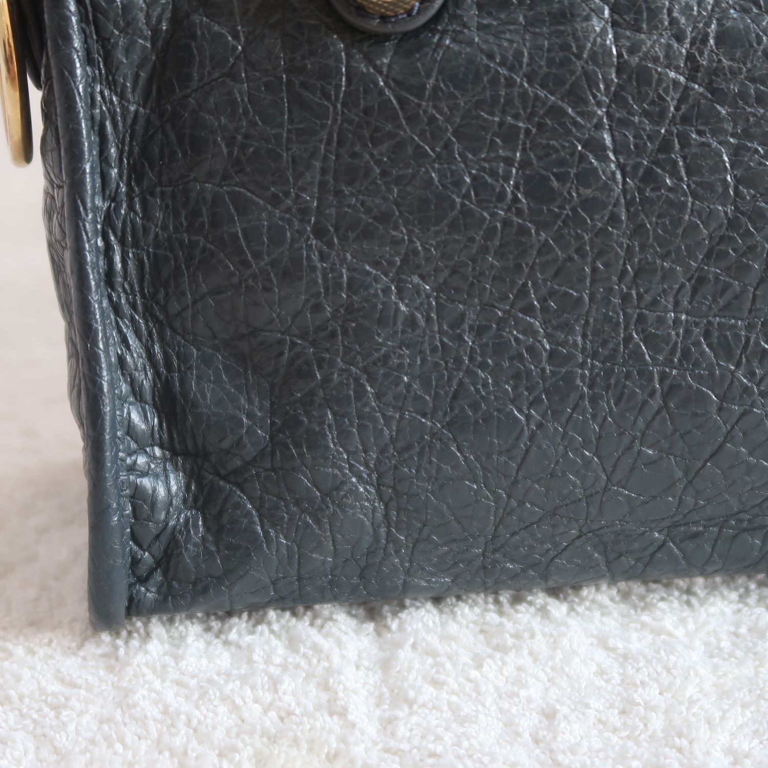 Balenciaga Grey Lambskin Mini City Giant G12 GHW