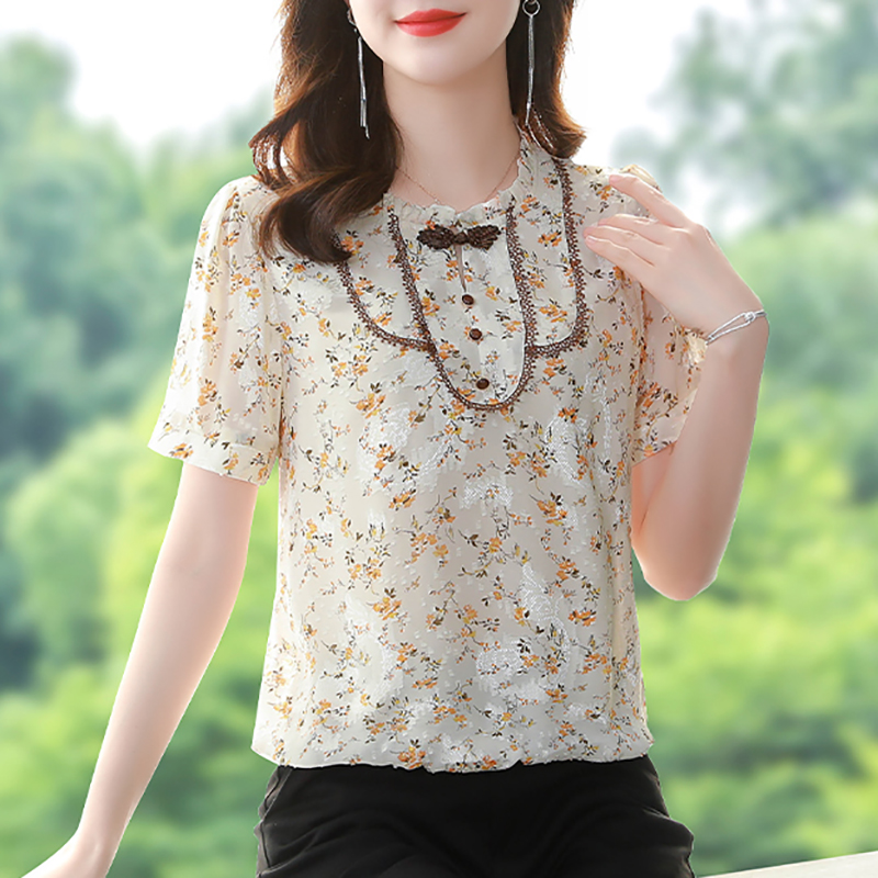 เสื้อชีฟอง เสื้อแฟชั่นสุภาพสตรีวัยผู้ใหญ่ มีไซต์ อก34นิ้ว-43นิ้ว