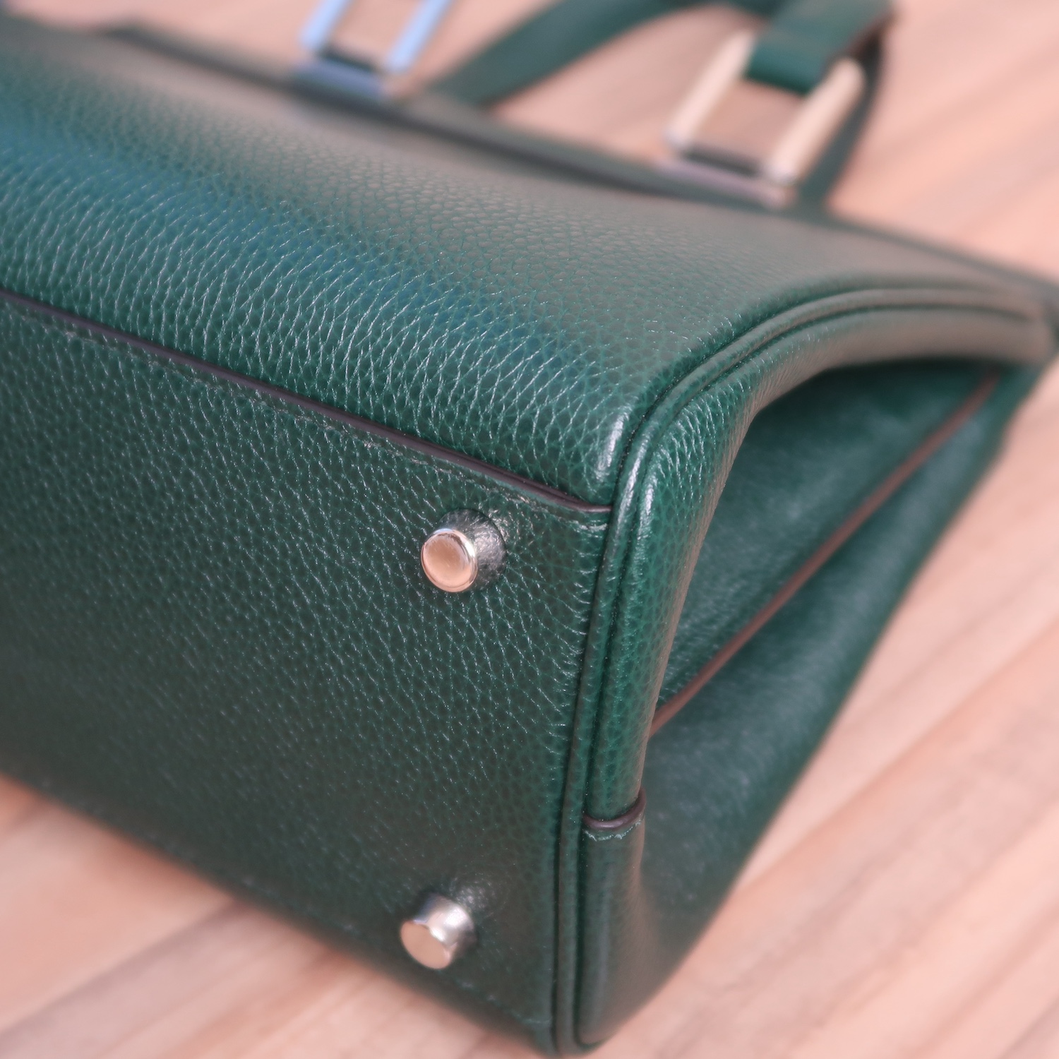 Gucci Green Grain Calfskin Zumi Top Handle Bag