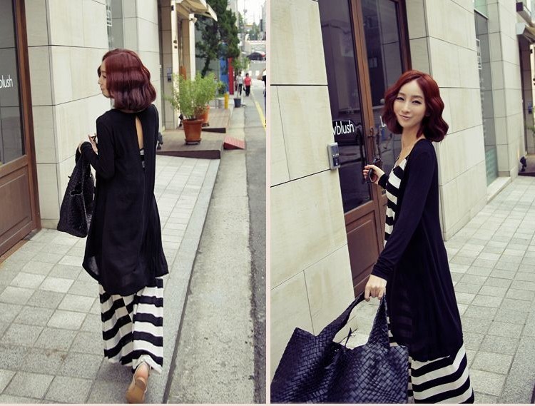 เสื้อคลุมตัวยาว ทรงสวย พร้อมส่ง สีดำ ผ้าดีค่ะ ดำ