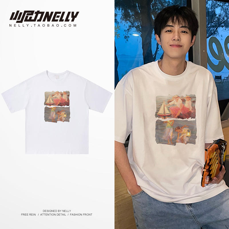 เสื้อยืดคอกลม ผู้ชาย เสื้อยืดผู้ชายเกาหลี เสื้อยืดเกาหลี แบรนด์ NELLY