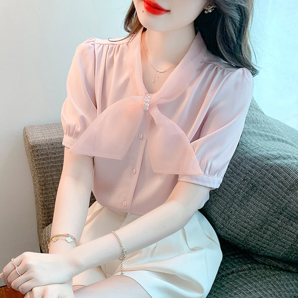 เสื้อลูกไม้ แขนสั้น