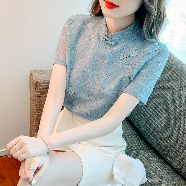 เสื้อลูกไม้ แขนสั้น