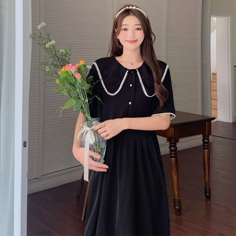 เดรสแขนสั้น มีไซส์ L-4XLอก 38-47 นิ้ว ใส่ได้ทั้งสาวหุ่นดีน่ารักจนถึงสาวอวบพลัสไซส์