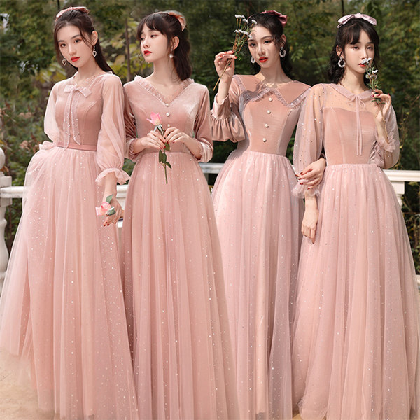 ชุดเพื่อนเจ้าสาวสีชมพู ชุดเพื่อนเจ้าสาว ชุดไปงานแต่งงาน