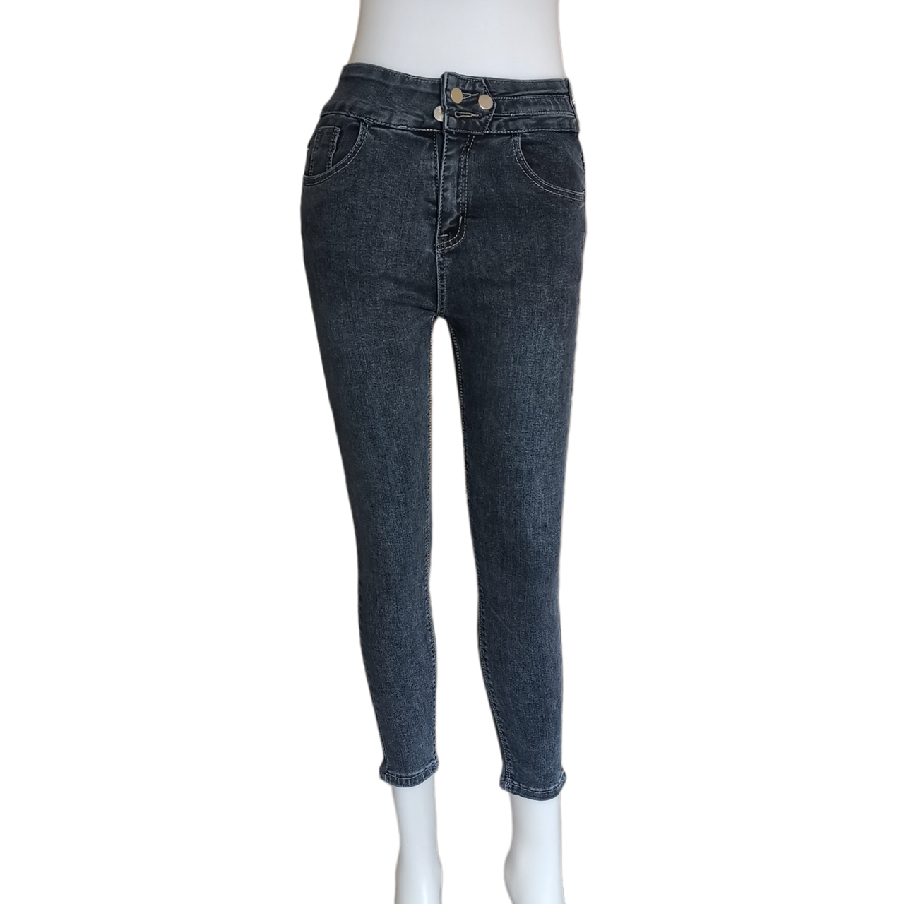 Jeans335 กางเกงยีนส์ขายาวทรงเดฟสีดำเอวสูง ผ้ายีนส์แท้ยีนส์ฟอกยืดนิ่ม แฟชั่นนำเข้าเกรดพรีเมียม ผ้านุ่มน่าใส่ทรงสวยงานดี แมทช์กับอะไรก็เข้า