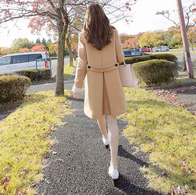 โอเวอร์โค้ททรงเก๋ ผ้าวูหนาทรงแข็งเนื้อดี บุซับในกันลม แต่งสายคาดหลัง พร้อมส่ง เหลืองครีม,ดำ