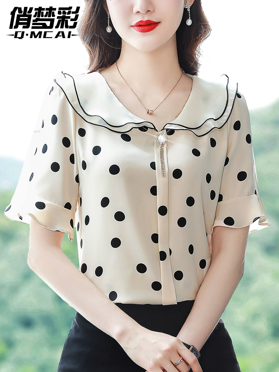 เสื้อชีฟอง เสื้อแฟชั่นสุภาพสตรีวัยผู้ใหญ่ มีไซต์ อก34นิ้ว-43นิ้ว