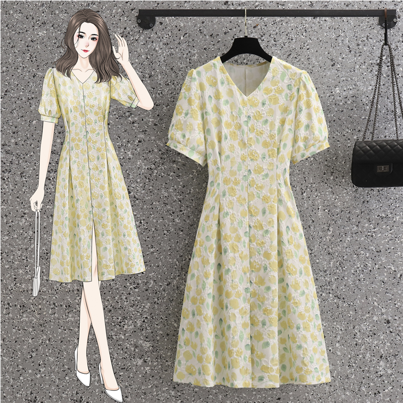 เดรสแขนสั้น มีไซส์ L-4XLอก 38-47 นิ้ว ใส่ได้ทั้งสาวหุ่นดีน่ารักจนถึงสาวอวบพลัสไซส์