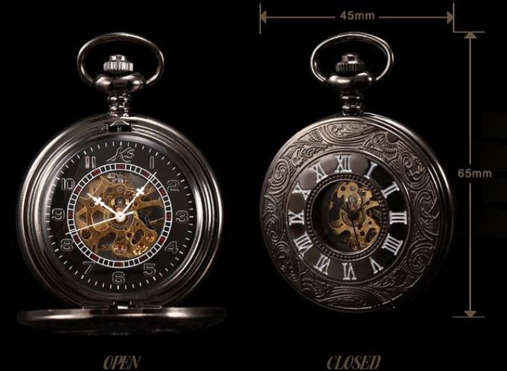 นาฬิกาล็อคเก็ต แบบ Mechanical watch โชว์กลไก นาฬิกา Kronen & Söhne สัญชาติ เยอรมัน แกะลาย ของขวัญแทนใจ สุดหรู 404966