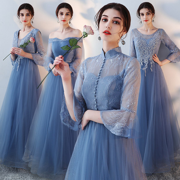 ชุดเพื่อนเจ้าสาวสีฟ้า ชุดเพื่อนเจ้าสาว ชุดไปงานแต่งงาน