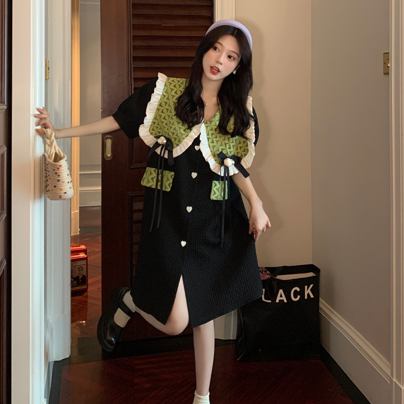 เดรสวัยรุ่น-เดรสคนอ้วนวัยรุ่น L-4XL(อก38-46 นิ้ว)