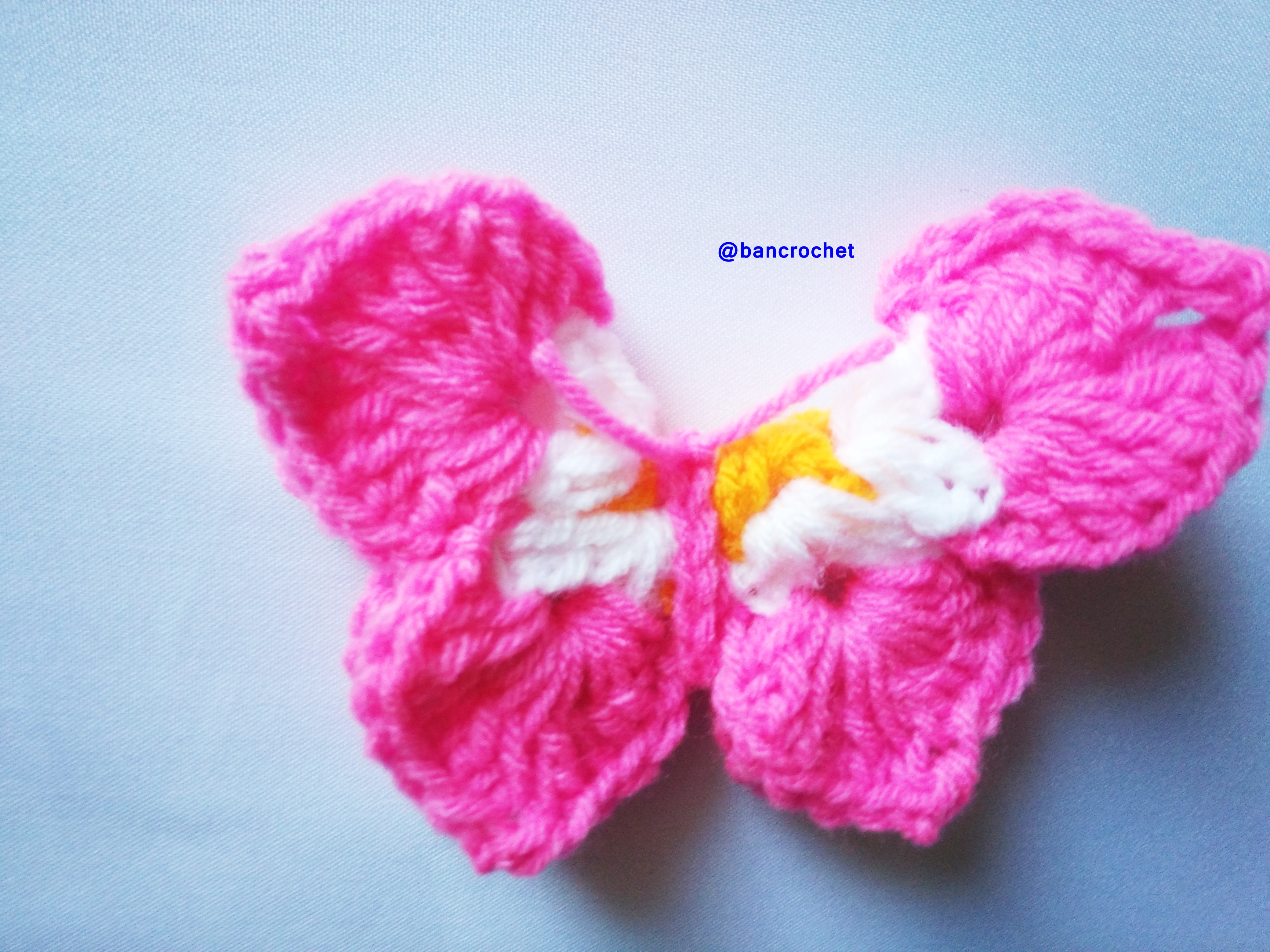 Bancrochet ผีเสื้อถักโครเชต์ Crochet Butterfly หลากสี 3x2 นิ้ว