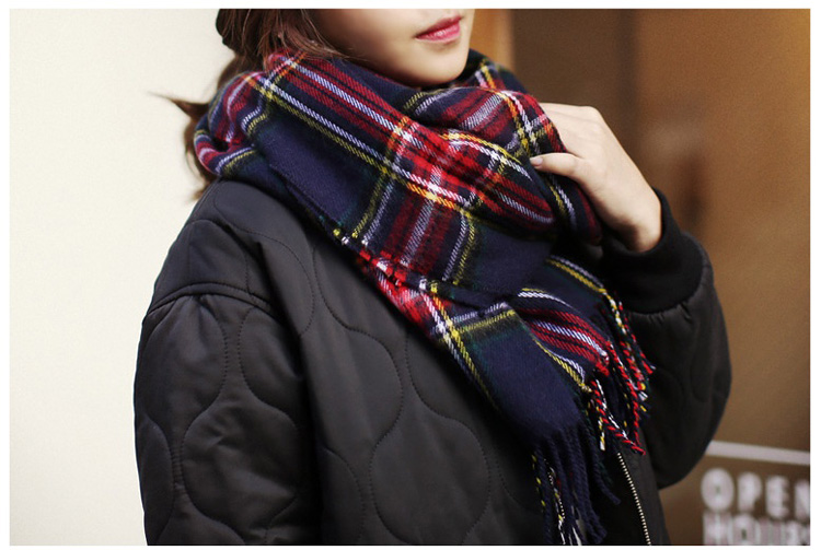 ผ้าพันคอกันหนาว ลายสก๊อต เนื้อนุ่ม สไตล์เกาหลี พร้อมส่ง same pic