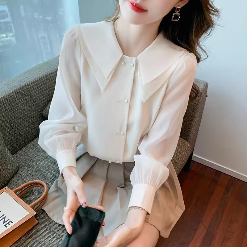 เสื้อเชิ้ตผู้หญิงแขนยาว เสื้อเชิ้ตผู้หญิงใส่ทํางาน 390 บาทต่อชิ้น ฟรีค่าจัดส่ง