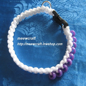 ปลอกคอสุนัขและลูกปัด#CD060 size10"