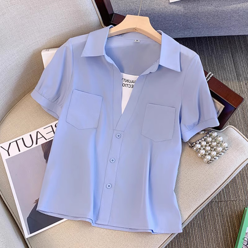 เสื้อเชิ้ตผู้หญิงใส่ทํางาน 390 บาทต่อชิ้น ฟรีค่าจัดส่ง