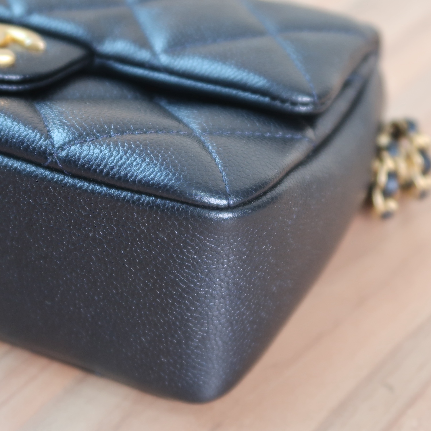 Chanel Black Caviar Mini 7" Adjustable Strap GHW