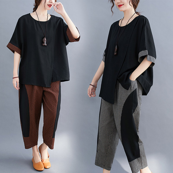 เสื้อลินินคนอ้วน เสื้อทีเชิ้ตคนอ้วนผู้หญิง เสื้อทีเชิ้ตตัวใหญ่ By Literary Plus size