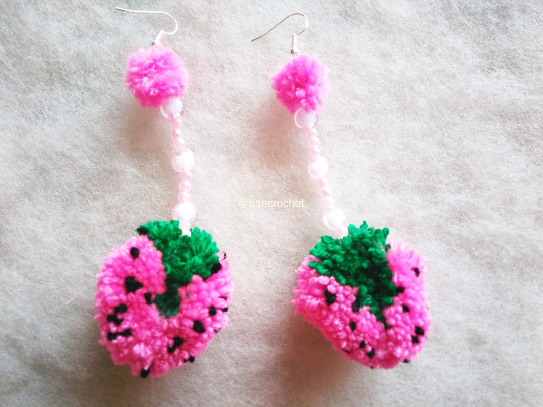 Bancrochet ต่างหูถักโครเชต์ crochet earring หลากสี 4-6 นิ้ว
